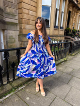 The Taylor- Cobalt Abstract Print Dress